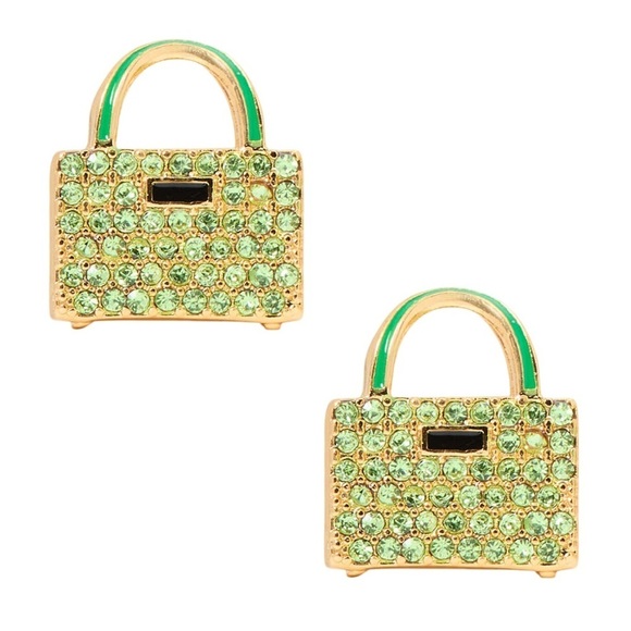 KATE SPADE • Sweet Treasures Green Purse Bag Stud Earrings - Picture 1 of 7